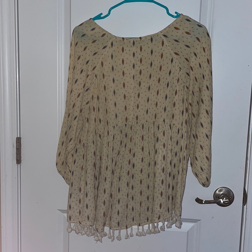 Anthropologie Fall Tassle Shirt - Picture 2 of 5